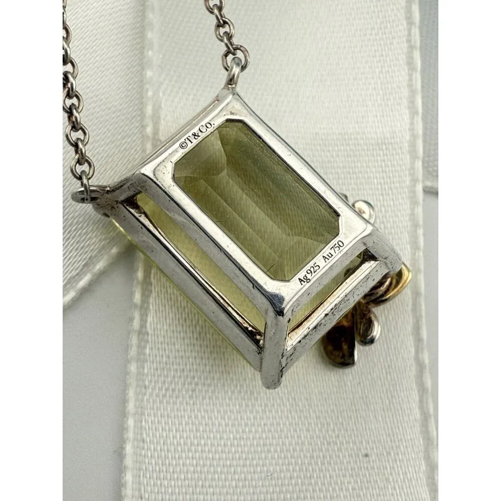 Tiffany & Co. Lemon Quartz Love Bug Sparkler Necklace Sterling Silver 18-20